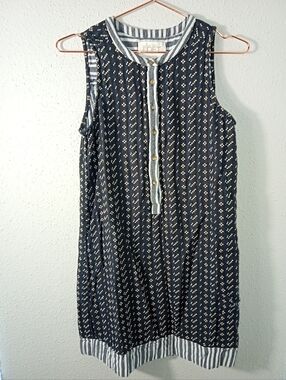Ann Taylor LOFT Lounge 100% Cotton Half Button Up Tunic sz S